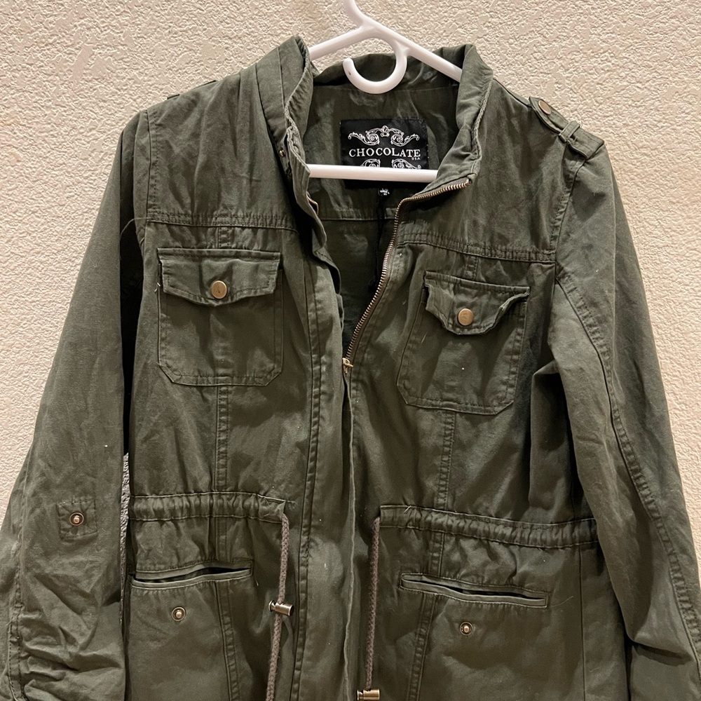 Olive green utility jacket
